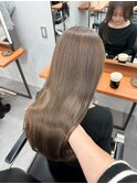 ブリーチなしダブルカラーレイヤーカットミルクティーベージュ