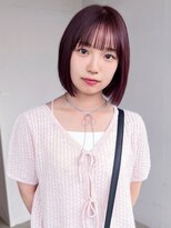 チェリーブラウン 前髪カット ブリーチなしダブルカラー