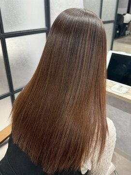 ハーシーバイアポロ 相模大野(HERSHE by apollo) x髪質改善/ホワイトグレージュ/レイヤーカット/チェリーブラウン