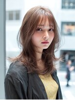 ダル 渋谷/表参道(DAL.)&nbsp;ミディアムレイヤーバタフライカットハッシュカットダークグレー