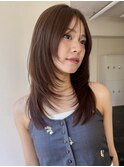 ミディアムレイヤーカット　ハッシュカット