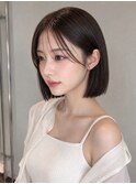 シースルーバングの艶ボブ【西宮北口/ボブ】