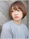 流しバング ショートボブ