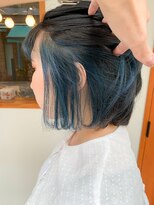 ヘアーラボ ハチ(HAIR LABO HACHI) 無彩色とブルーのインナーカラー☆