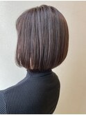 大人の内巻きボブ/シンプルボブ/白髪染め/ベーシックブラウン