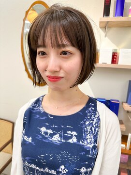 アム(amu) ミニボブ/ブラウンカラー/顎ラインボブ/ショートボブ