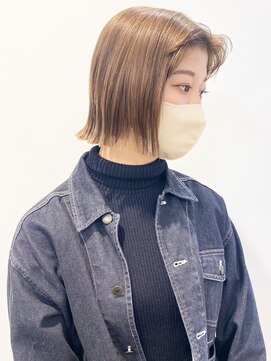 モリオフロムロンドン 松戸店(Morio from London) 【松戸 石山】ハイトーン切りっぱなしボブ外ハネミニボブ