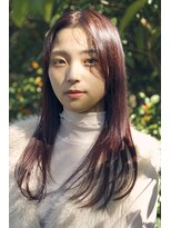 ルク(RUKU)&nbsp;レイヤーロング/マロンベージュ/姫カットレイヤー/エンドカラー