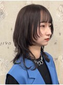 ロングウルフカット/韓国風ウルフヘア/顔周りレイヤーカット