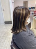 艶ハイライトカラー×切りっぱなしスタイル×上大岡駅近く