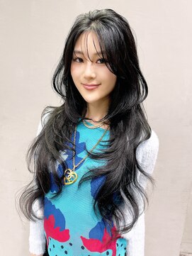 アルバム 銀座(ALBUM GINZA) 顔周りレイヤー黒髪ロングウルフレイヤー_F1220