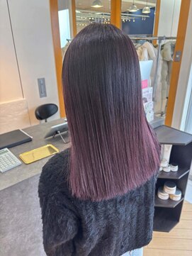 ユニ バイ マグ 長野店(Uni.by Mag) "ピンクカラー" 透明感ブリーチなしピンク