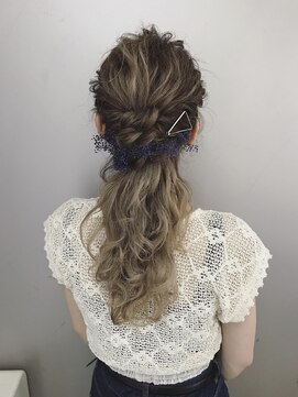 ピエドプールポッシュ(PiED DE POULE POCHE) ＊ arrange hair ＊   ×   カスミソウ