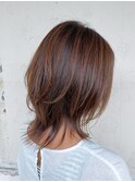 マッシュウルフ×透明感ブラウン