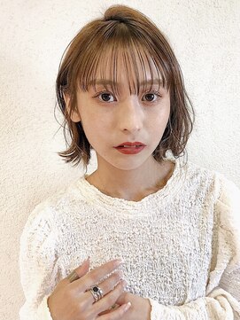 シェル 津山の手店(shel) 色気かわいい☆抜け感ボブ20代30代大人可愛いベージュ韓国風