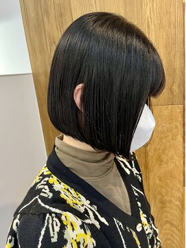 ミュート 原宿店(mute) 【mute原宿】前下がりボブ×ネイビーブラック