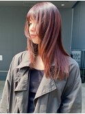レッドブラウン×レイヤーロング / 表参道