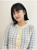 【 YOKE 】パッツンワイドバングボブ暗髪艶髪