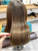 くびレイヤーエモージュグレージュクール透明感白髪染白髪ぼかし