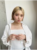 切りっぱなし外ハネボブ×ハイトーンブロンド［liberta/ゆう
