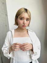 リベルタ(liberta) 切りっぱなし外ハネボブ×ハイトーンブロンド［liberta/ゆう