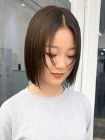 ニトバイアンキシム(nit by ahnkism)&nbsp;ボブミルクティーベージュブリーチダブルカラー堀江