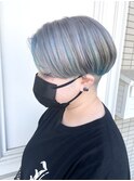 刈り上げショート【山口市美容室】【山口市ハイトーンカラー】