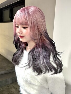 ザ オーダー(THE ORDER) ホワイトピンク グレールーツグラデーションブリーチ2回