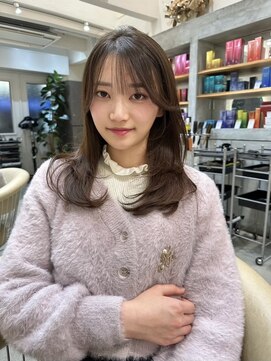 ロンドネートゥル 新潟(Lond naitre) 新潟／万代　　顔まわりからレイヤーベージュブラウンカラー