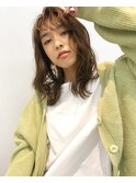 ライトベージュ＊セミロング前髪あり