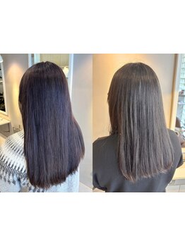 クセやうねり、広がりが気になる方にもオススメ◎髪質に合わせた施術で、憧れのサラ艶ストレートに♪