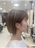 ハイライト×ブラウンミルクティー×ボブ