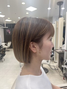プランタン フォー ヘアー(printemps FOR HAIR) ハイライト×ブラウンミルクティー×ボブ