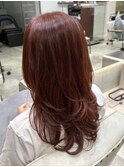 レイヤーカット暖色オレンジブラウン×小野ふゆり