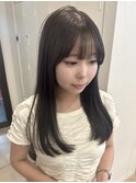 20代30代オリーブグレージュくびれヘア韓国レイヤーロング