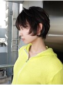 レイヤーショート ショートボブ マッシュショート 黒髪ショート