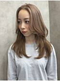 ハイトーンレイヤー、バレイヤージュ、ハイライト、ミルクティー