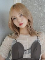 サンクマーケット 渋谷(cinq MARKET) 渋谷ブリーチカラー顔周りレイヤーカットホワイトブロンドカラー