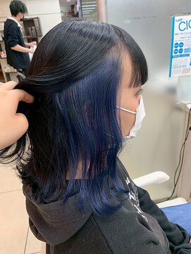 ブール 千歳烏山(bool) ブリーチ/インナーカラー/ブルー/ミディアム