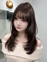 プリアバイポプルス 渋谷(pria by popls)&nbsp;ミディアムレイヤーハッシュカット顔周りレイヤーカット韓国ヘア