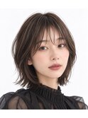 ナチュラル×外はねエアリーミディボブ