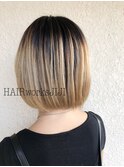 ショートバレイヤージュペールゴールド