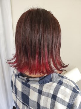 ヘアーフラワー(hair. flower) 外はねヘアー♪インナーカラーピンク♪