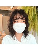 ミディアムレイヤーウェーブパーマ