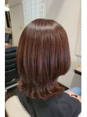 くびれミディアム/チェリーブラウン/韓国風/ブリーチなしカラー