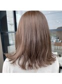 /ブリーチ無し/ベージュカラー/グレージュカラー/ミディアムヘア