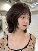 韓国ヘアグレージュカラーブリーチ無し髪質改善ボブレイヤーボブ