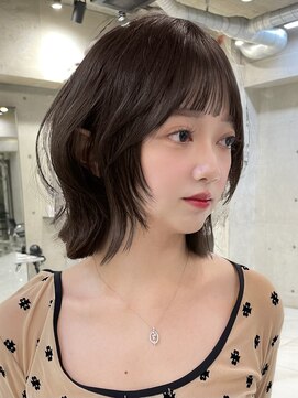 サイン 表参道(SIGN) 韓国ヘアグレージュカラーブリーチ無し髪質改善ボブレイヤーボブ