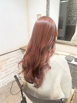 ネオリーブカップ 町田店(Neolive capu) ピンクベージュ／ブリーチ無しカラー/ロングレイヤーカット