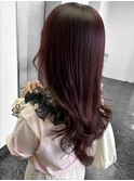 セミロング巻き髪スタイル